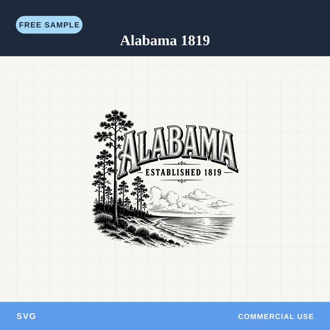 Free Alabama 1819 SVG sample