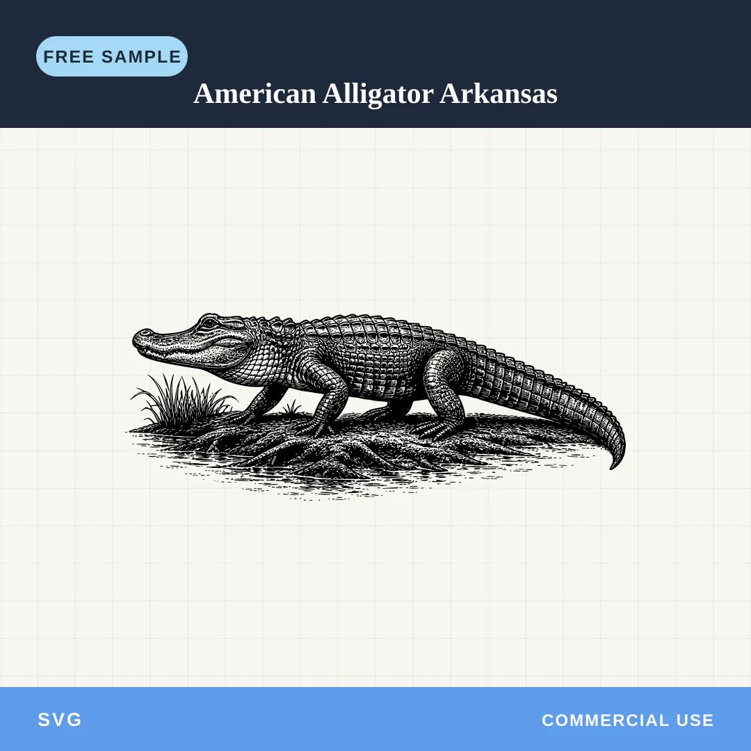 Free American Alligator Arkansas SVG sample