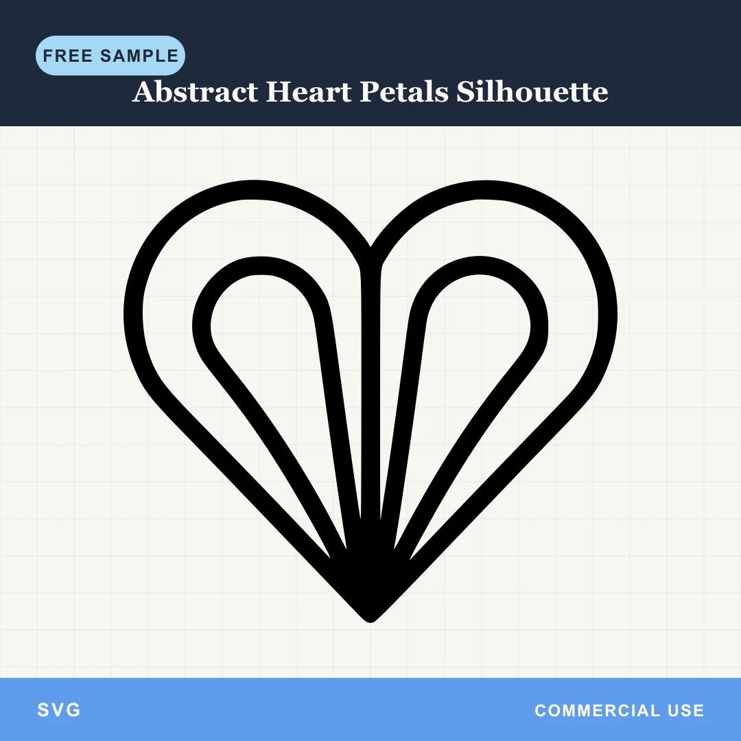 Free Abstract Heart Petals Silhouette SVG