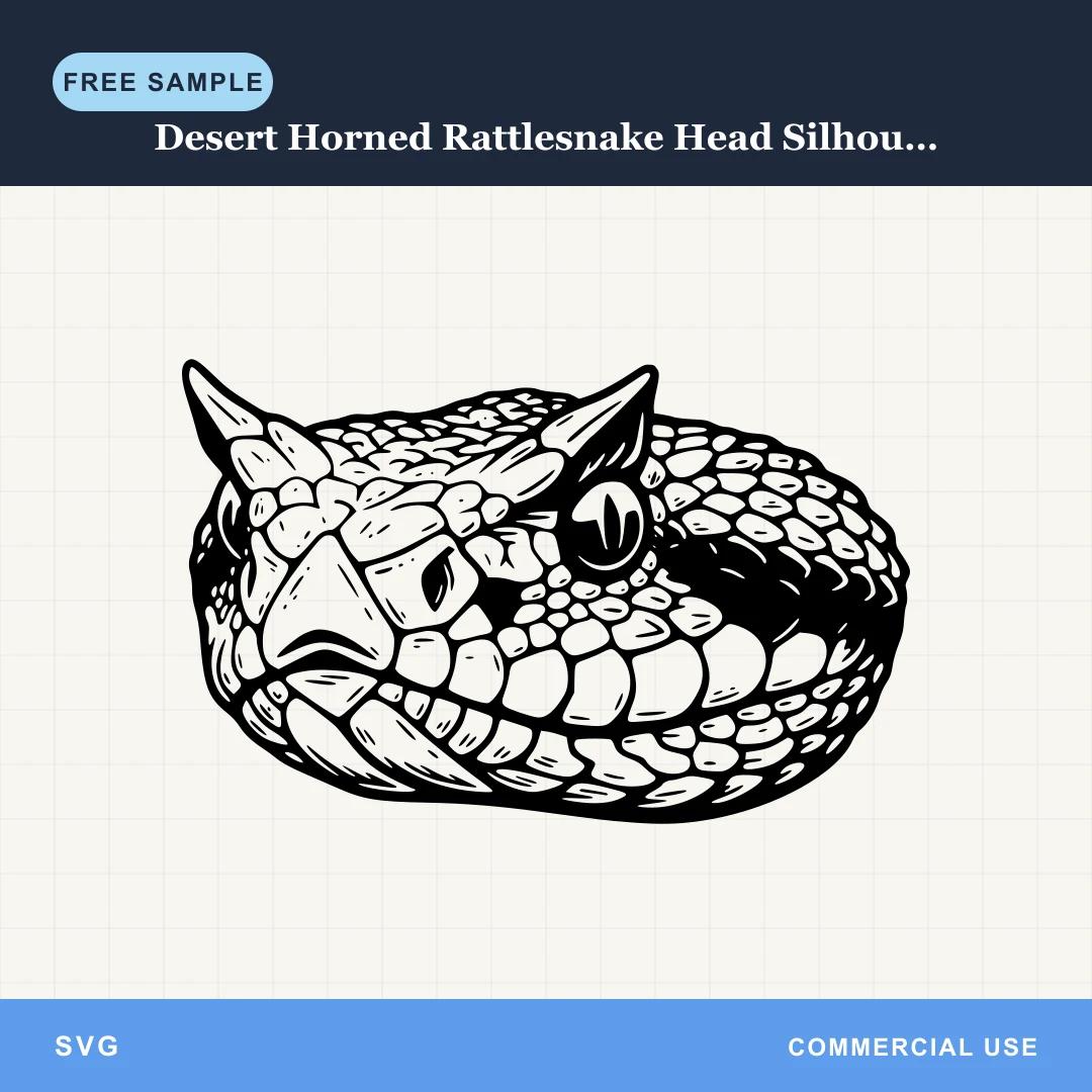 Free Desert Horned Rattlesnake Head Silhouette SVG