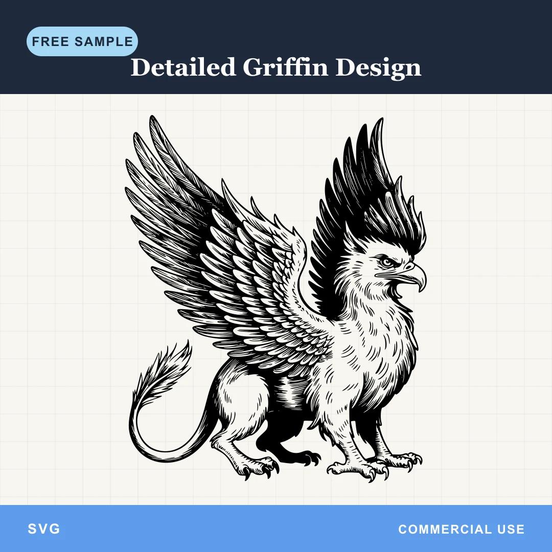 Free Detailed Griffin Design SVG