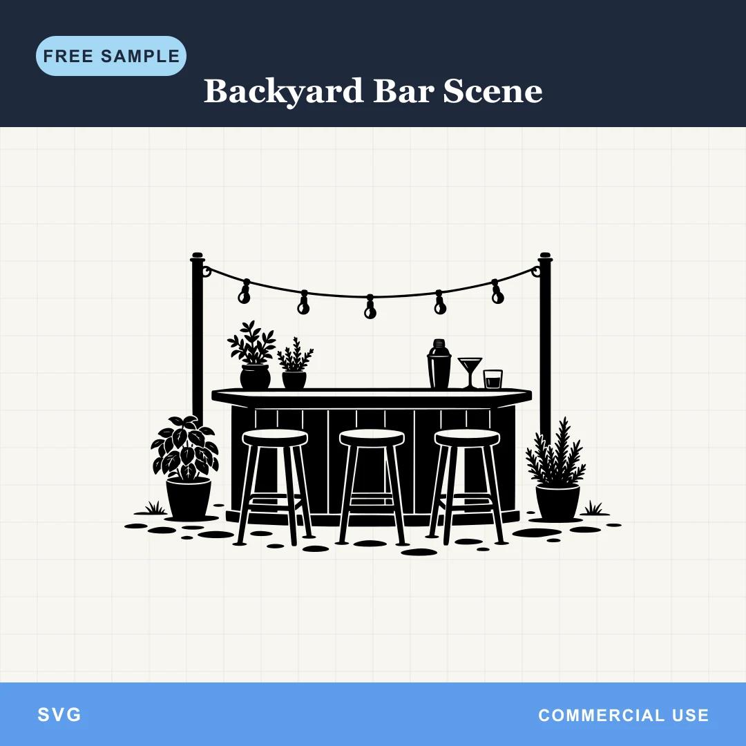 Free Backyard Bar Scene SVG sample