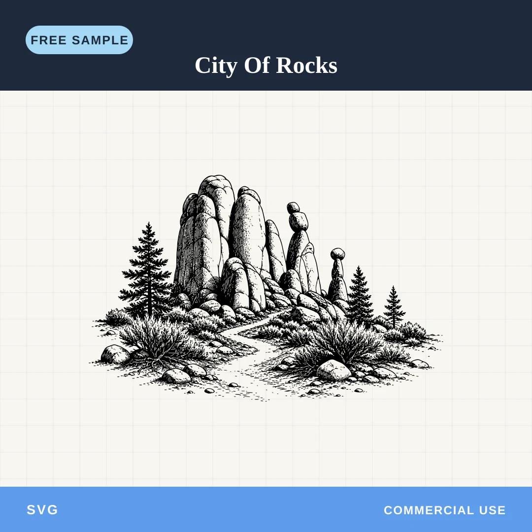 Free City Of Rocks SVG sample