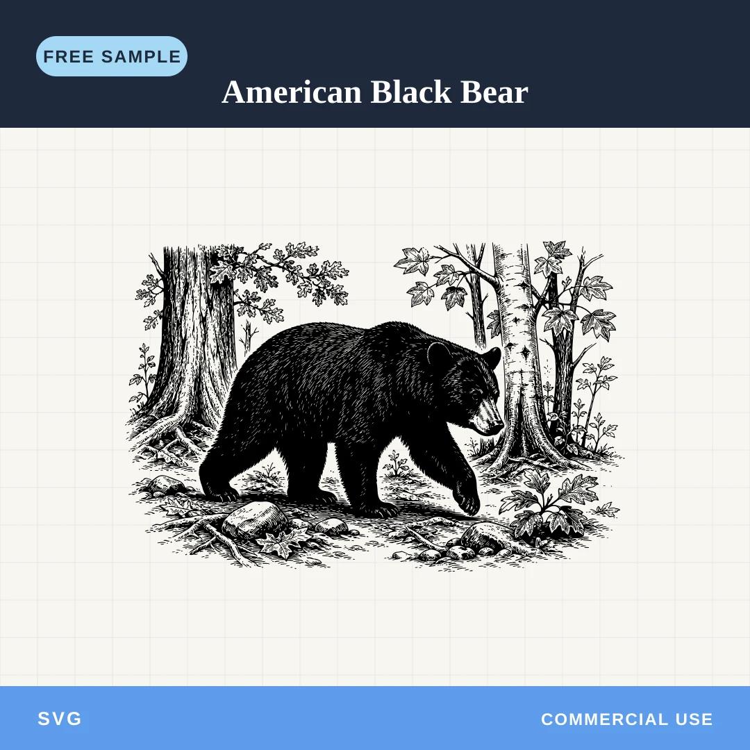 Free American Black Bear SVG sample