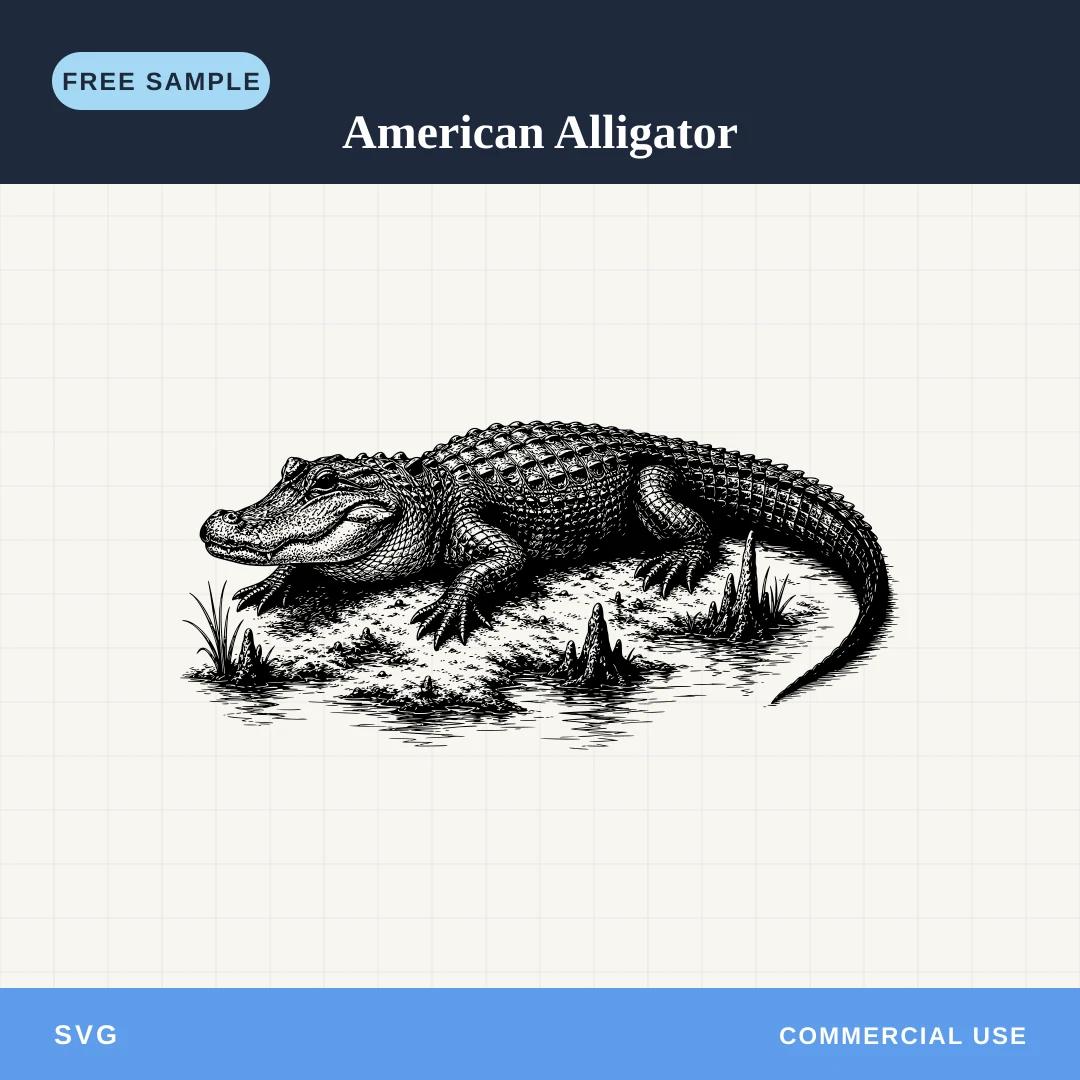 Free American Alligator SVG sample