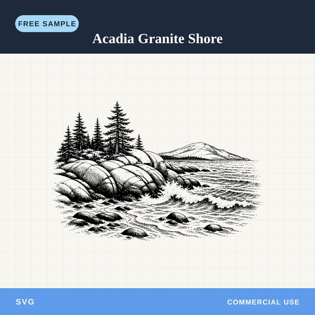 Free Acadia Granite Shore SVG sample