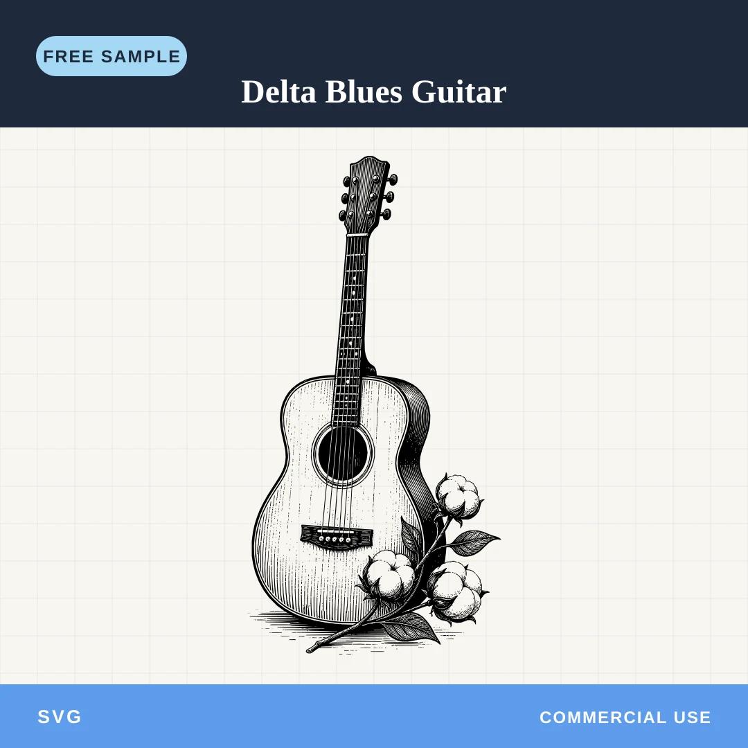 Free Delta Blues Guitar SVG sample