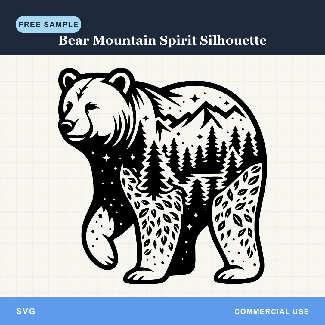 Free Bear Mountain Spirit Silhouette SVG