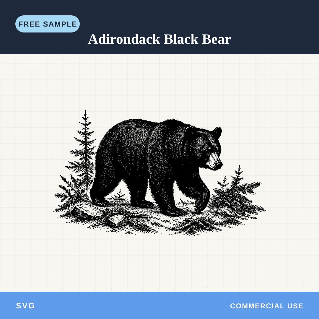 Free Adirondack Black Bear SVG sample