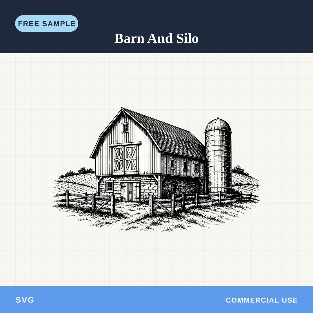 Free Barn And Silo SVG sample