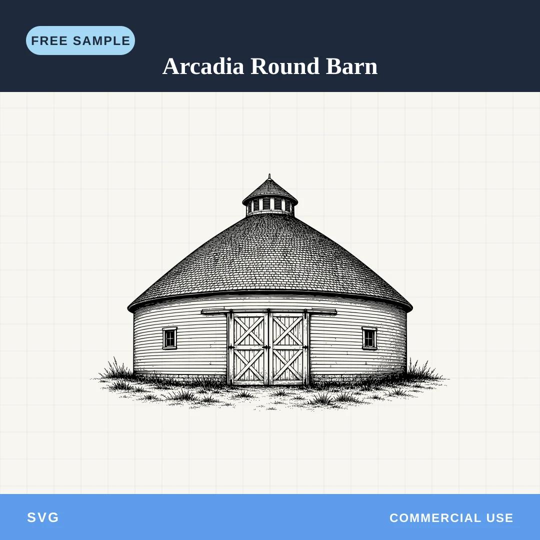 Free Arcadia Round Barn SVG sample