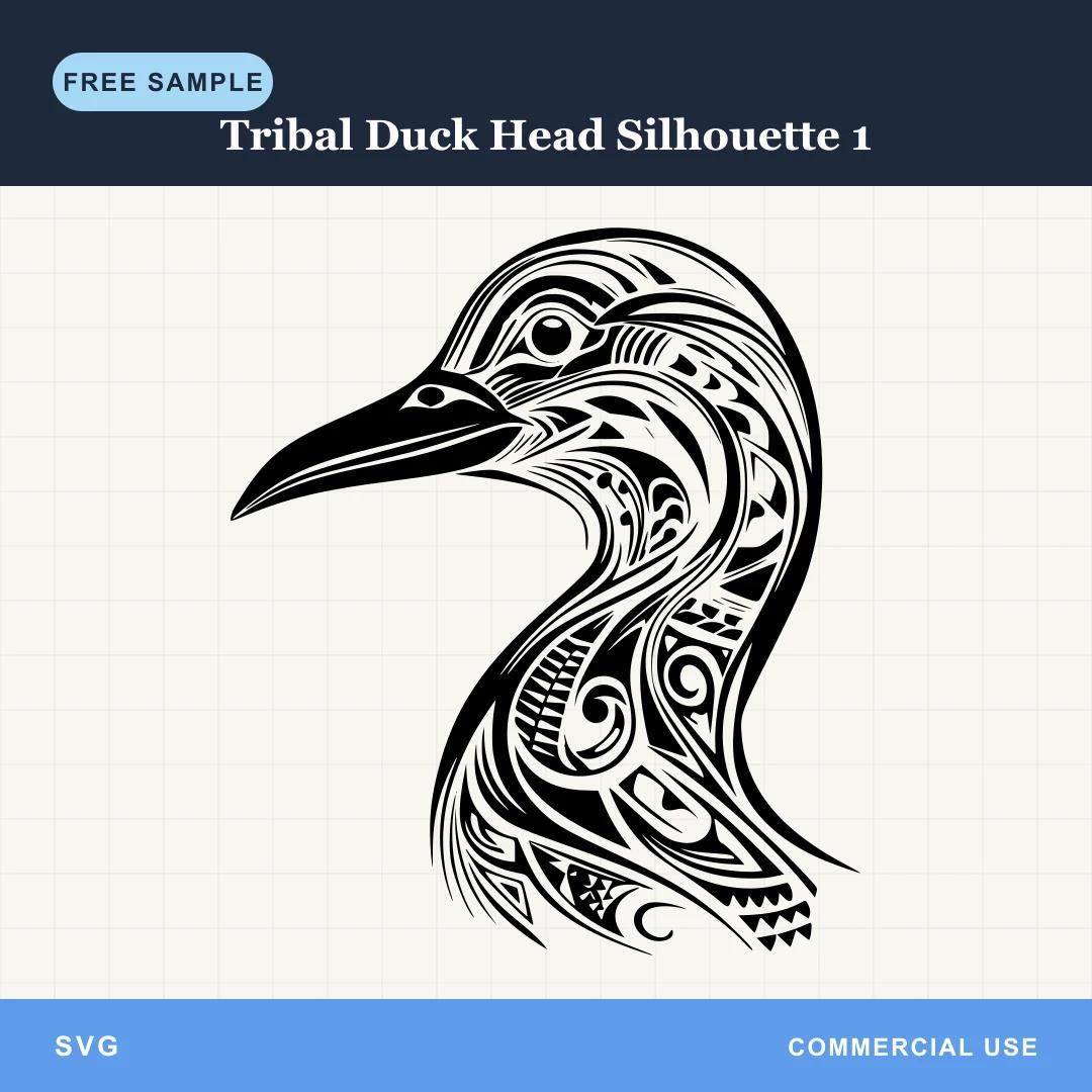 Free Tribal Duck Head Silhouette 1 SVG