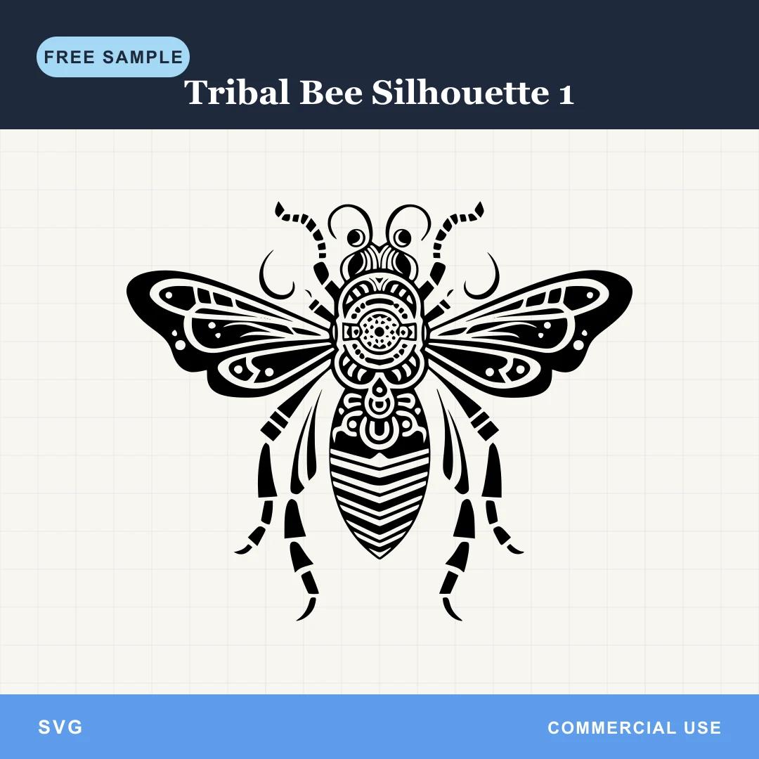 Free Tribal Bee Silhouette 1 SVG