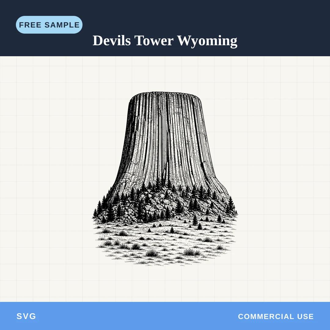 Free Devils Tower Wyoming SVG sample