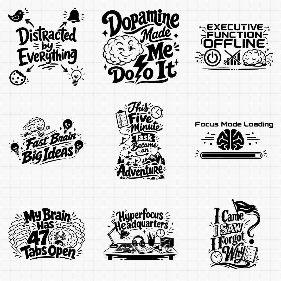 ADHD Life Awareness & Humor Designs - Thumbnail 4
