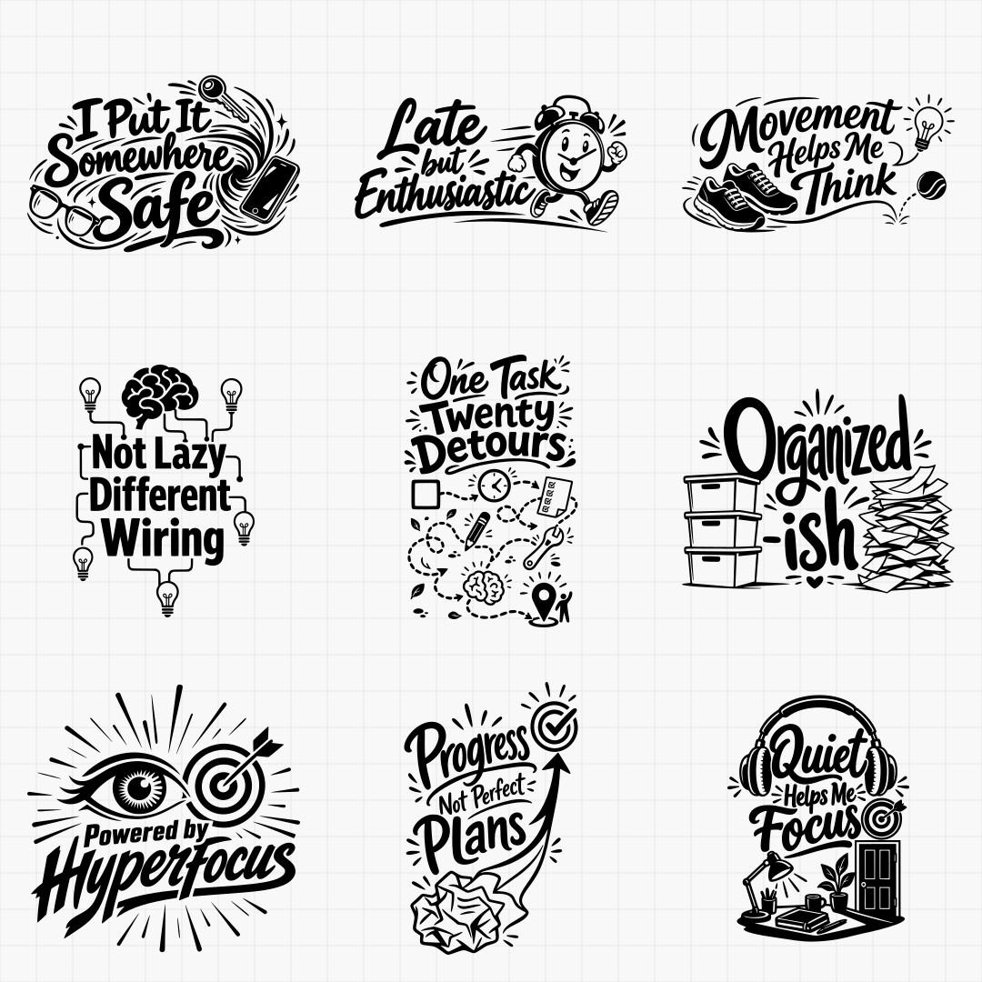 ADHD Life Awareness & Humor Designs - Thumbnail 5