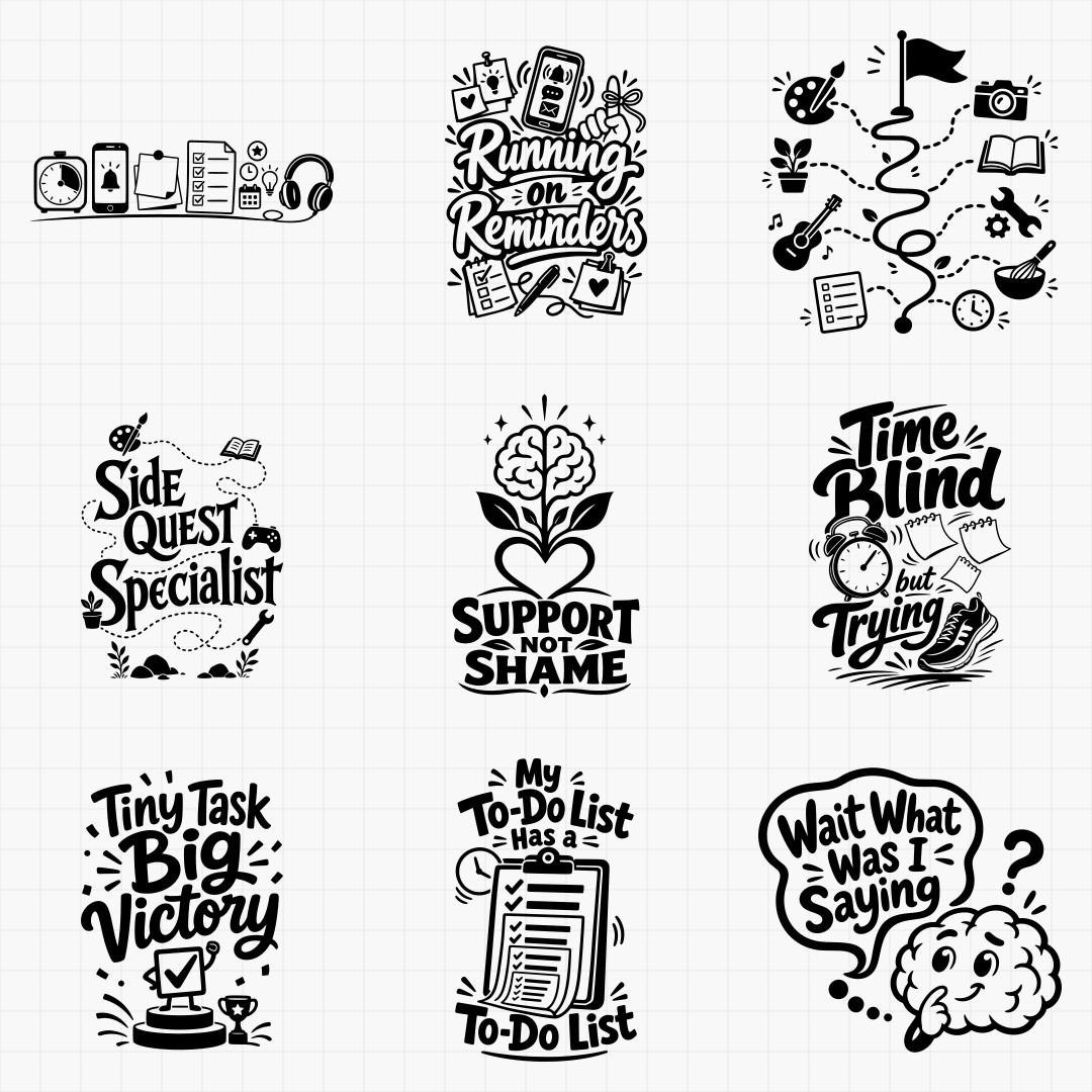 ADHD Life Awareness & Humor Designs - Thumbnail 6