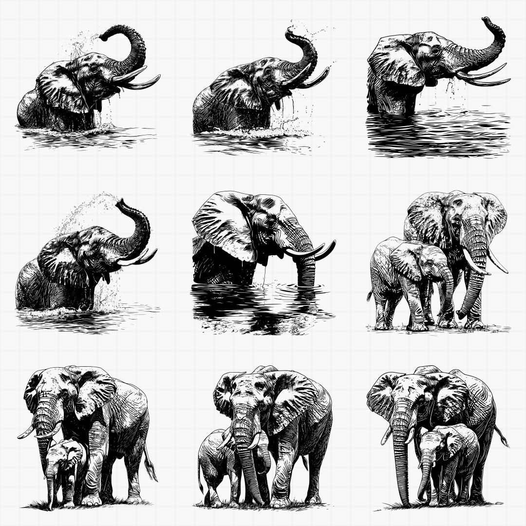 African Elephants Designs - Thumbnail 2