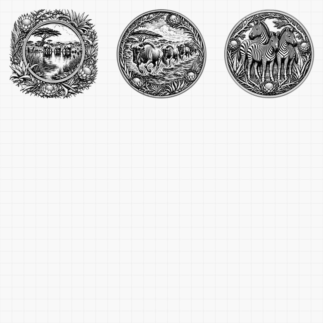 African Safari Relief Medallions - Thumbnail 5