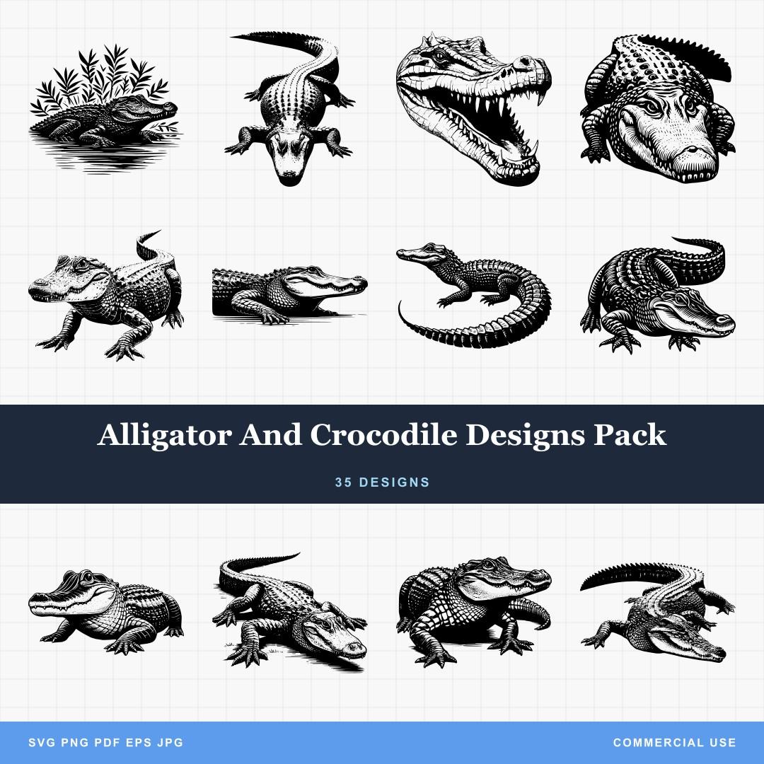 Alligator And Crocodile Designs Pack