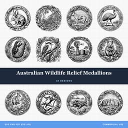 Australian Wildlife Relief Medallions