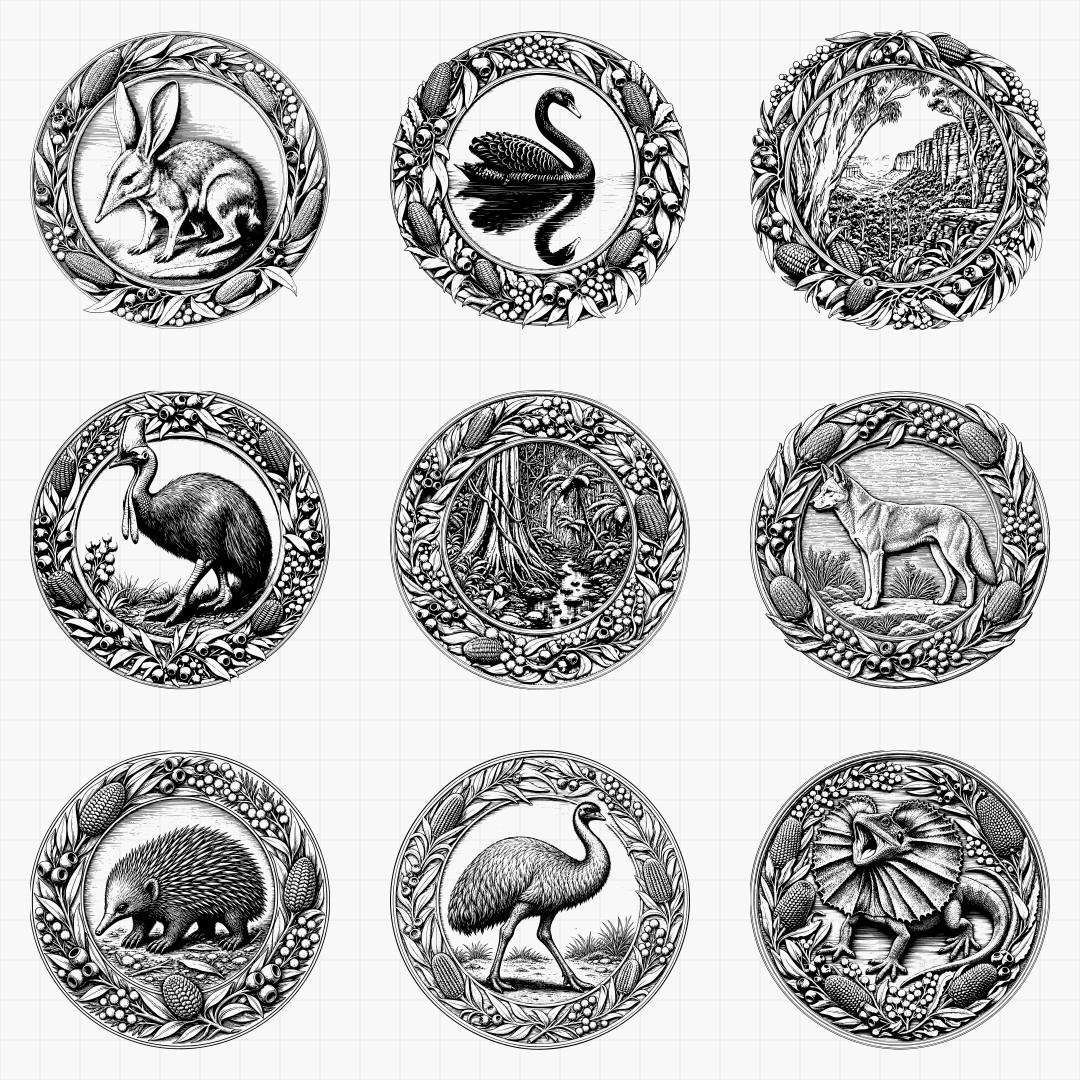 Australian Wildlife Relief Medallions - Thumbnail 2