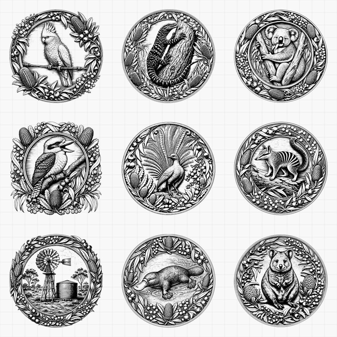 Australian Wildlife Relief Medallions - Thumbnail 3