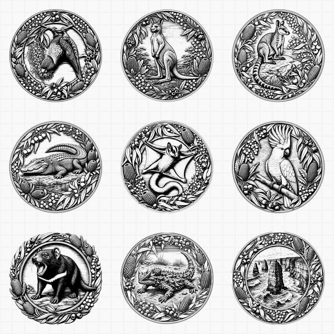 Australian Wildlife Relief Medallions - Thumbnail 4