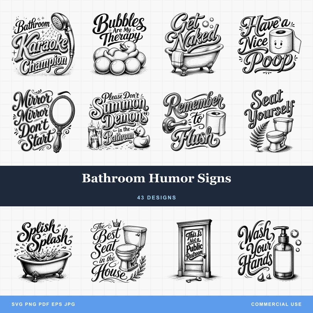Bathroom Humor Signs