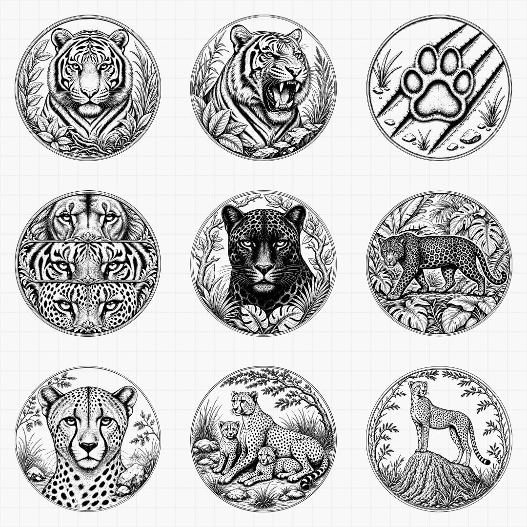 Big Cat Relief Medallions - Thumbnail 2
