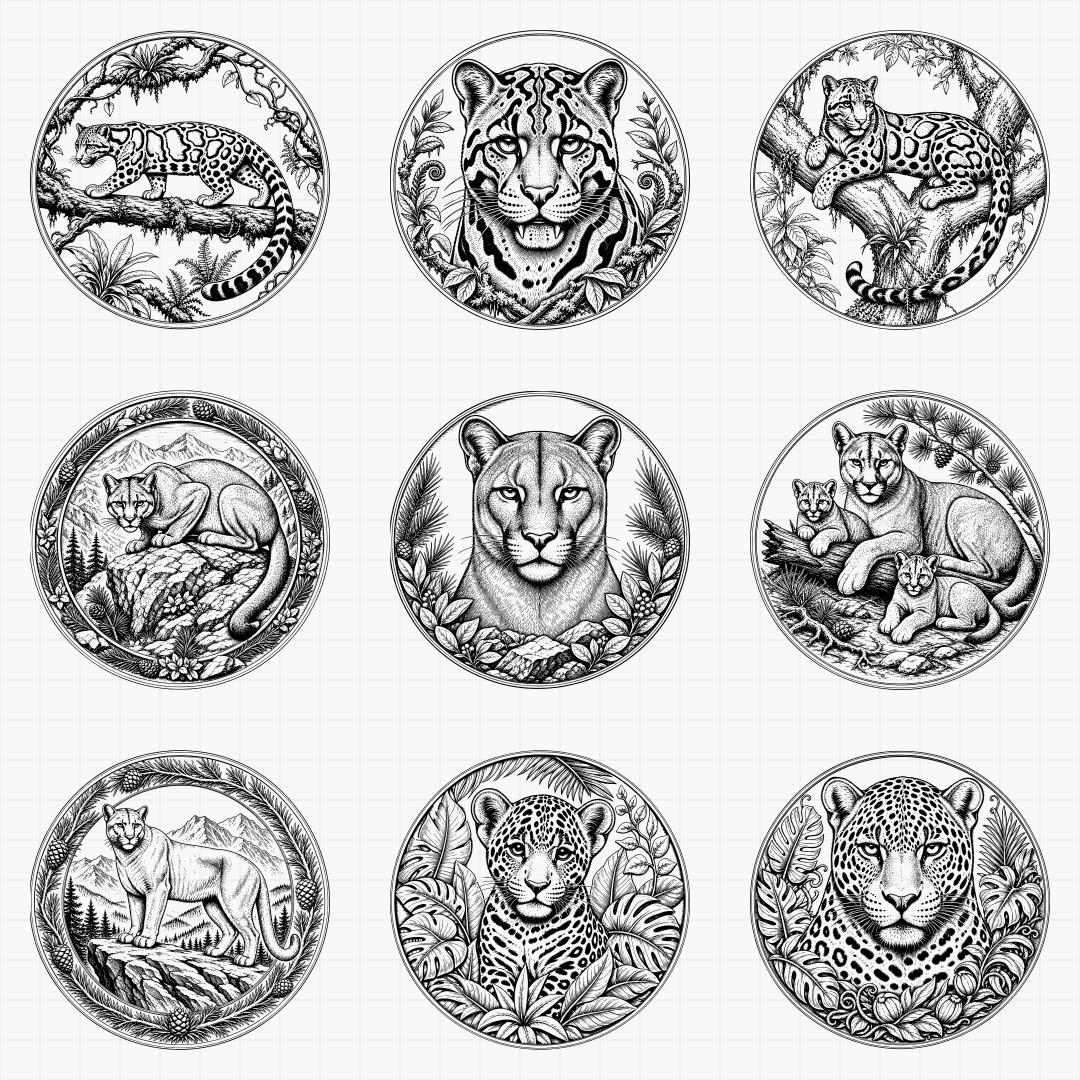 Big Cat Relief Medallions - Thumbnail 3
