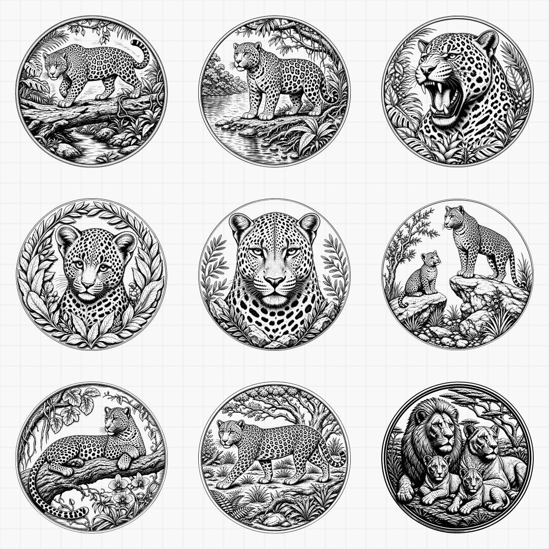 Big Cat Relief Medallions - Thumbnail 4