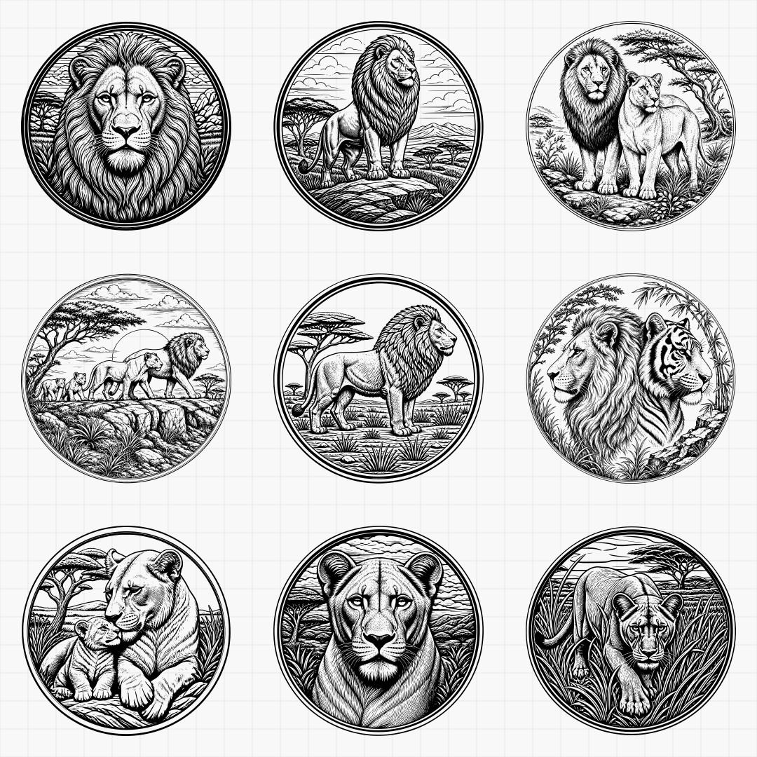 Big Cat Relief Medallions - Thumbnail 5