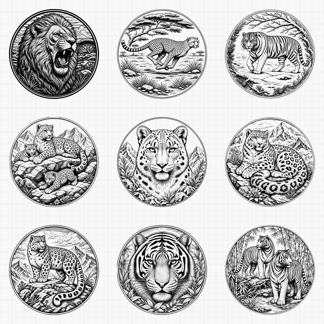 Big Cat Relief Medallions - Thumbnail 6