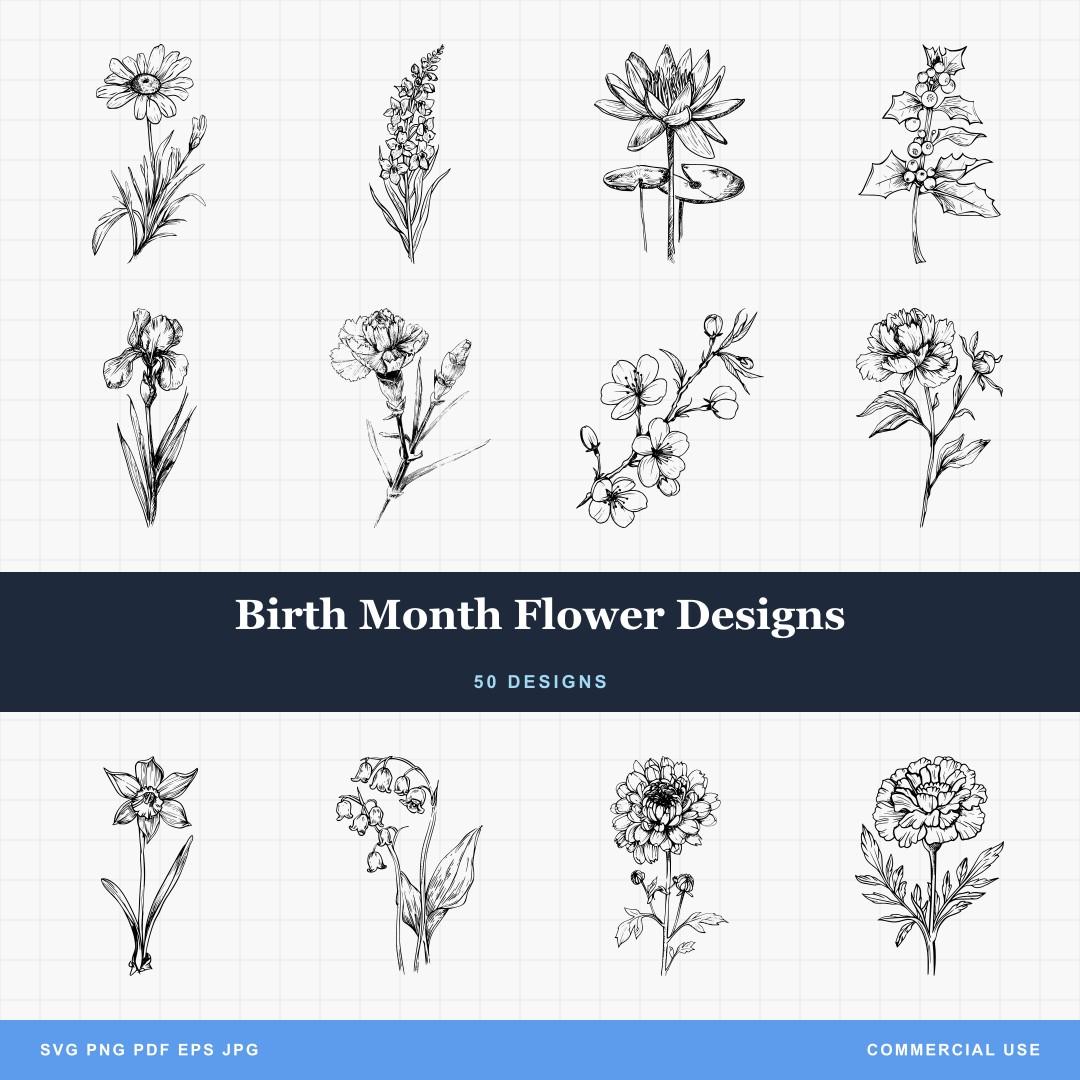 Birth Month Flower Designs