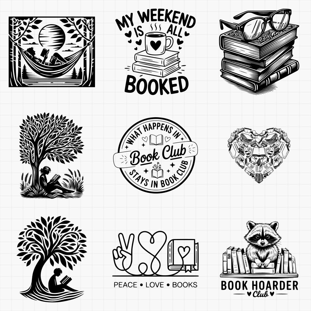 Book Lovers Reading Svg Pack - Thumbnail 2
