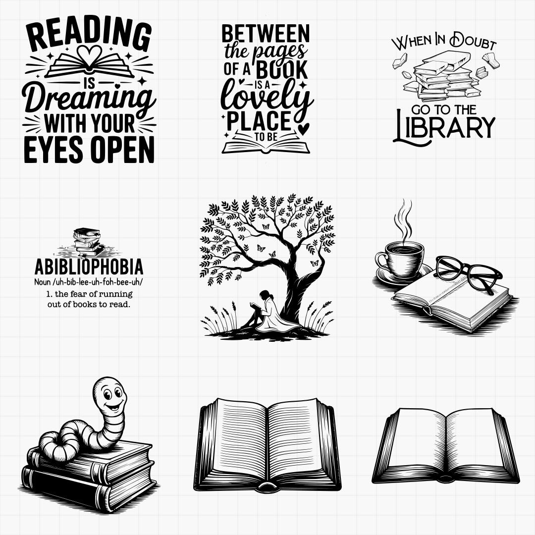 Book Lovers Reading Svg Pack - Thumbnail 3