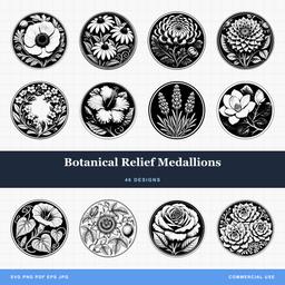 Botanical Relief Medallions