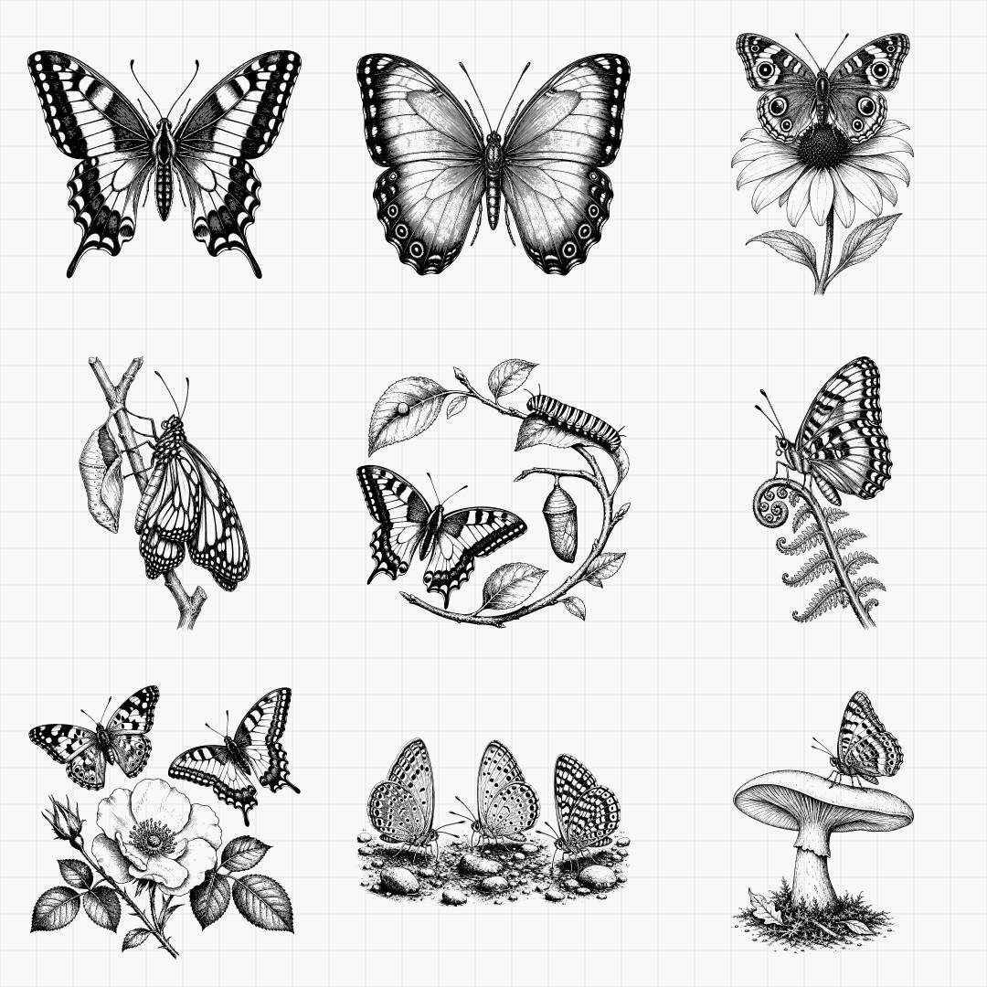Butterfly Engraving Designs - Thumbnail 2