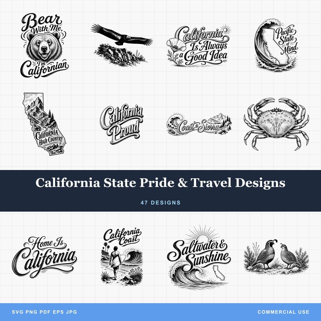 California State Pride & Travel Designs