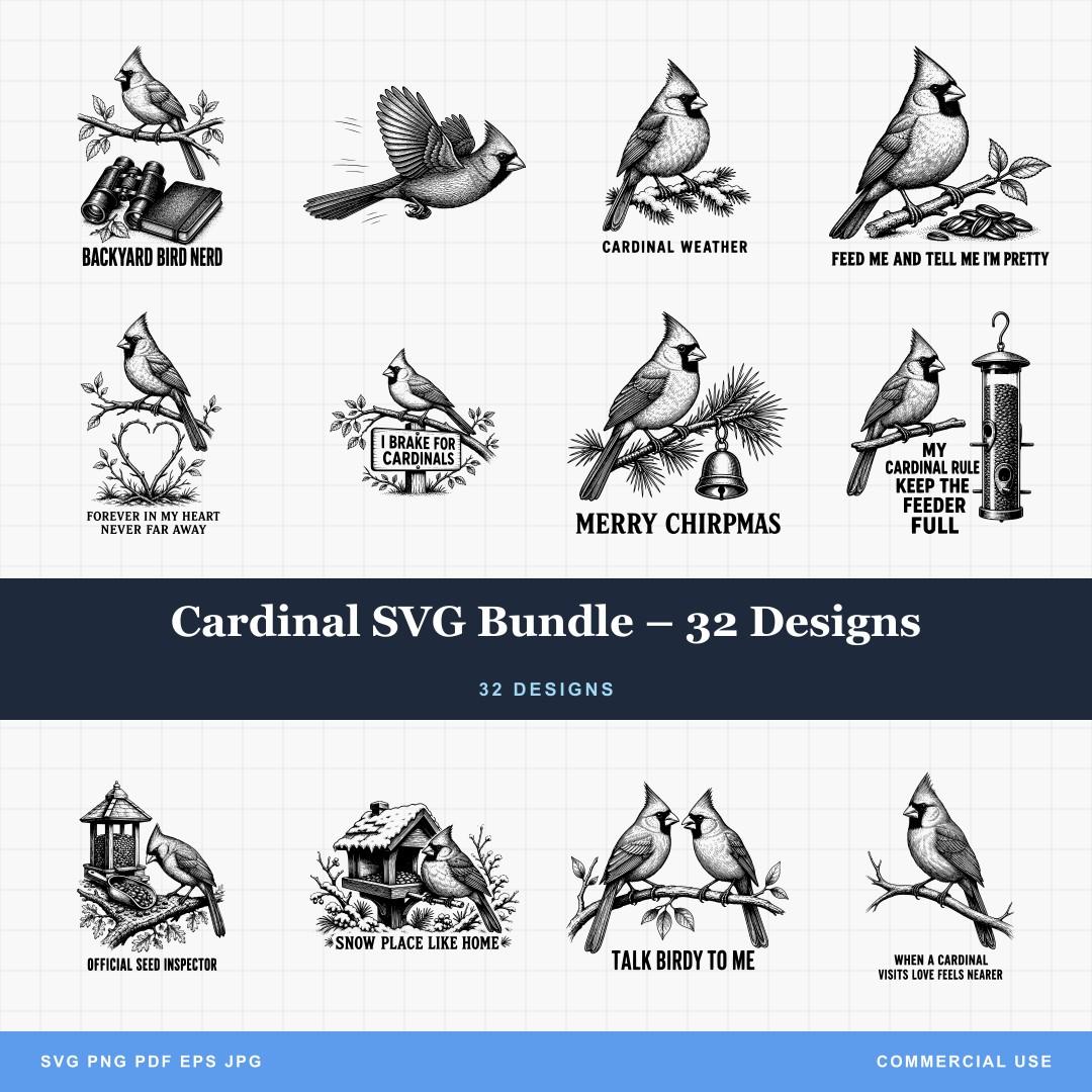 Cardinal SVG Bundle – 32 Designs