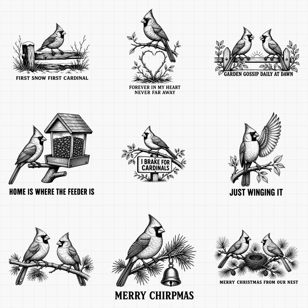 Cardinal SVG Bundle – 32 Designs - Thumbnail 3