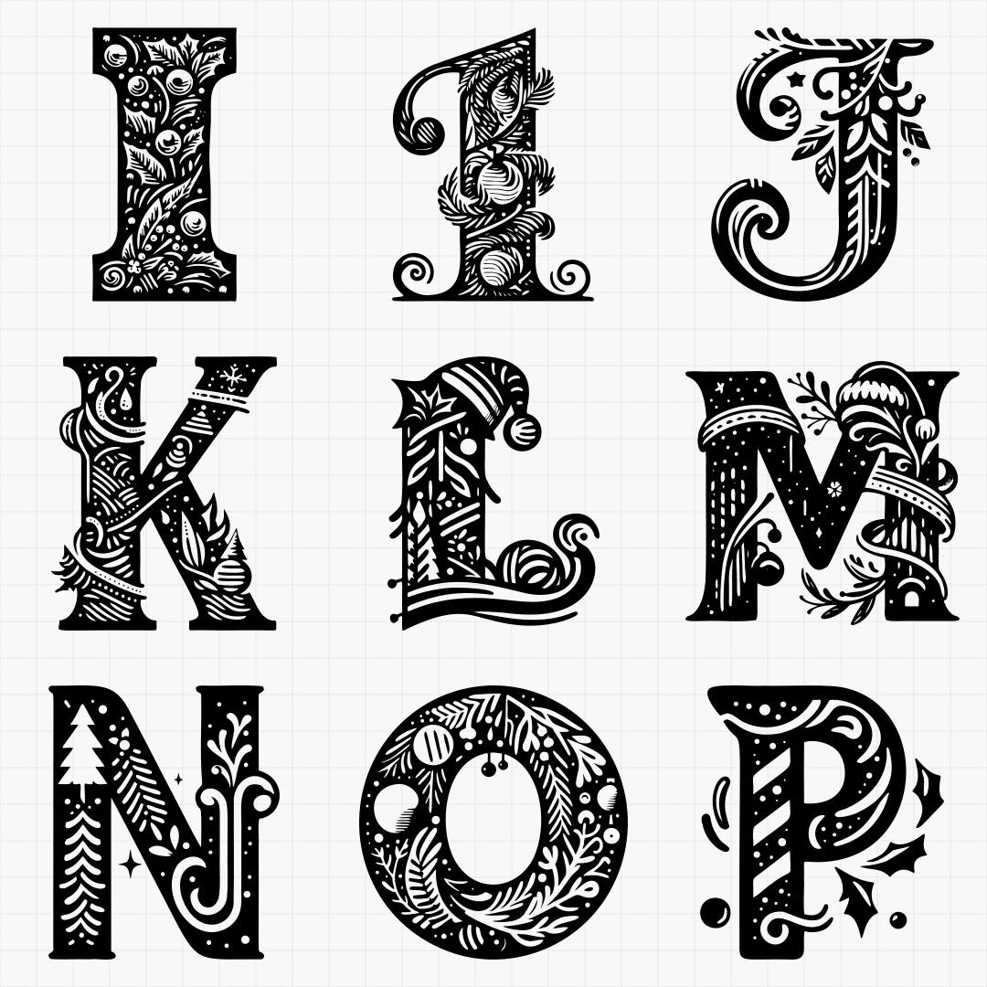 Christmas Letters And Numbers Design Pack - Thumbnail 3