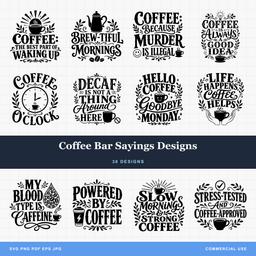 Coffee Bar Sayings Designs