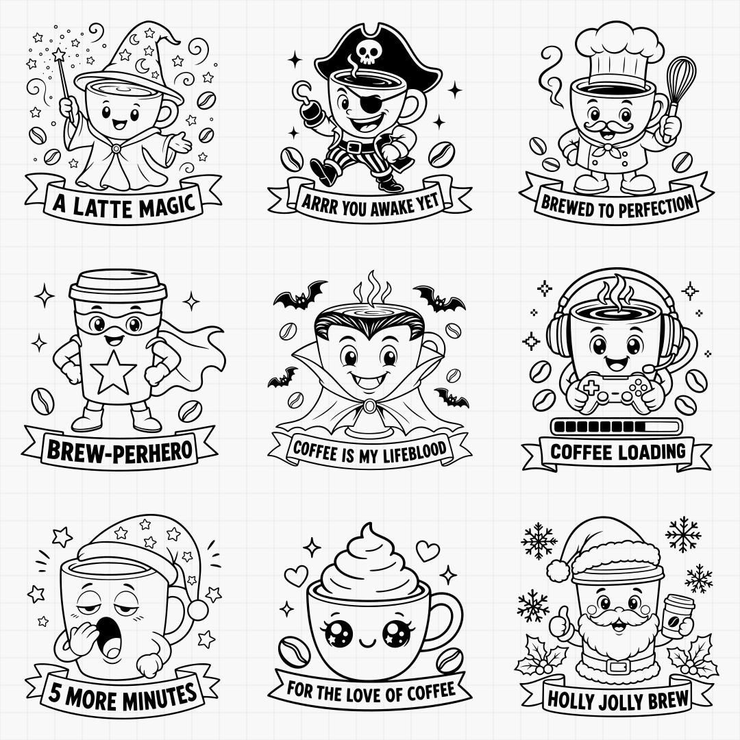 Coffee Cup Cartoon Characters - Thumbnail 2