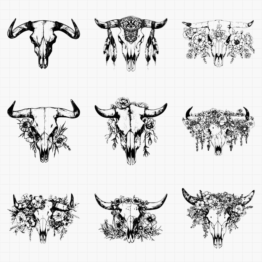 Cow Skull Designs - Thumbnail 4