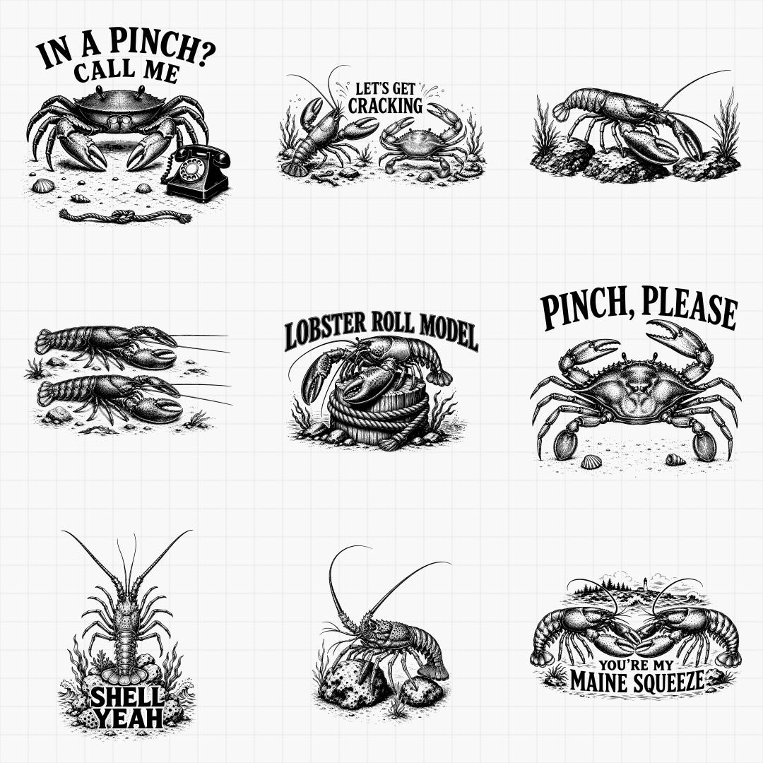 Crab and Lobster SVG Designs - Thumbnail 4