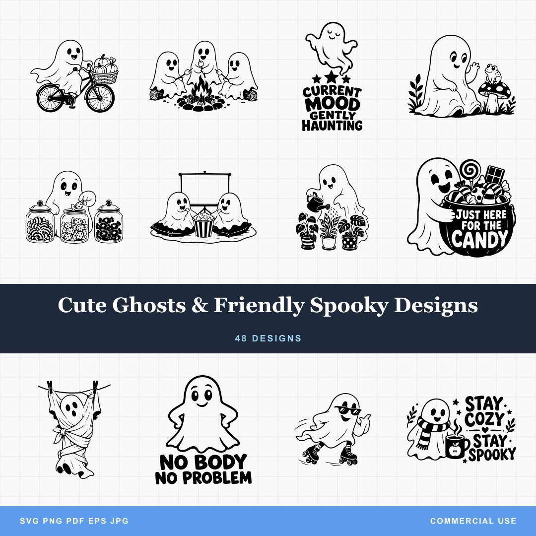 Cute Ghosts & Friendly Spooky Designs