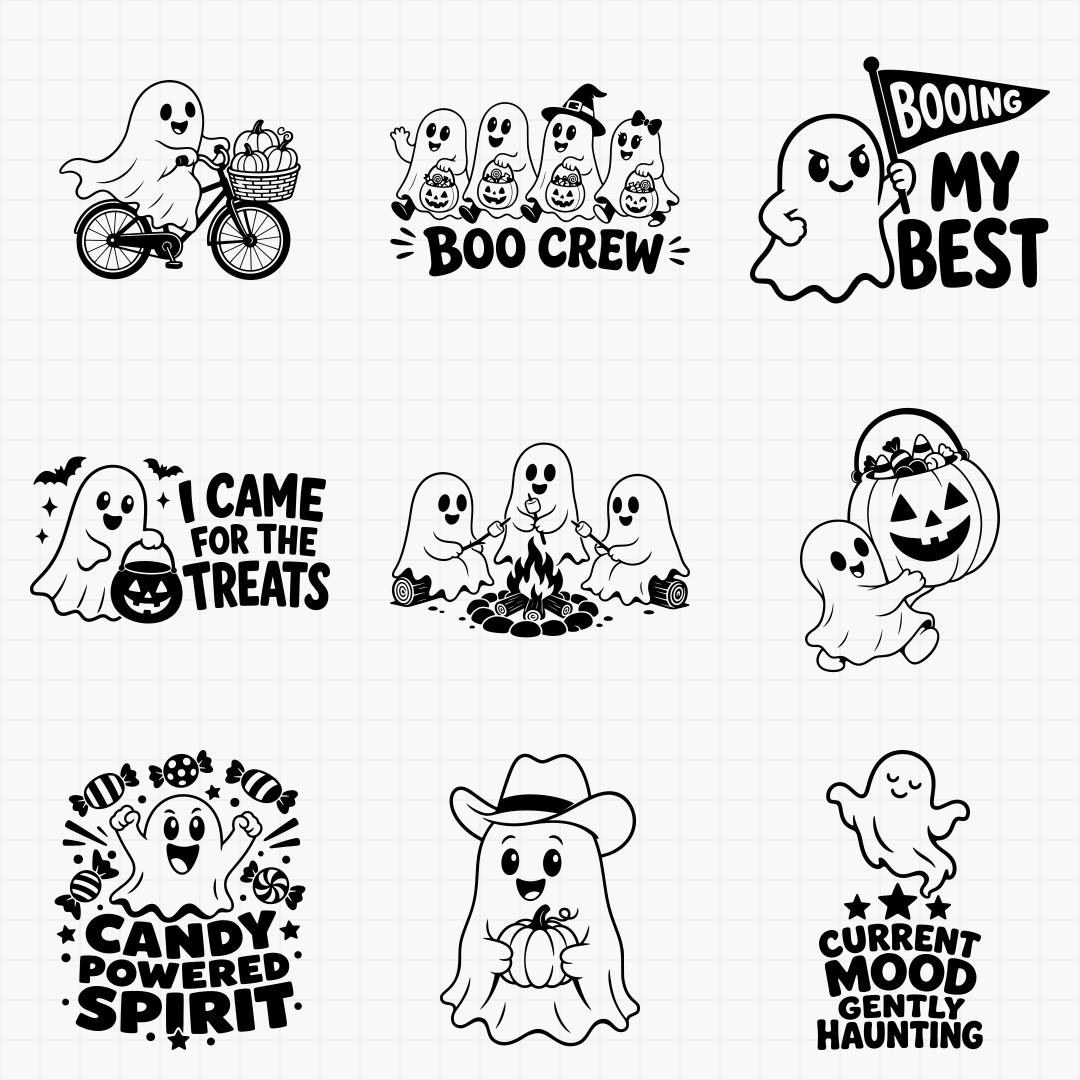 Cute Ghosts & Friendly Spooky Designs - Thumbnail 2
