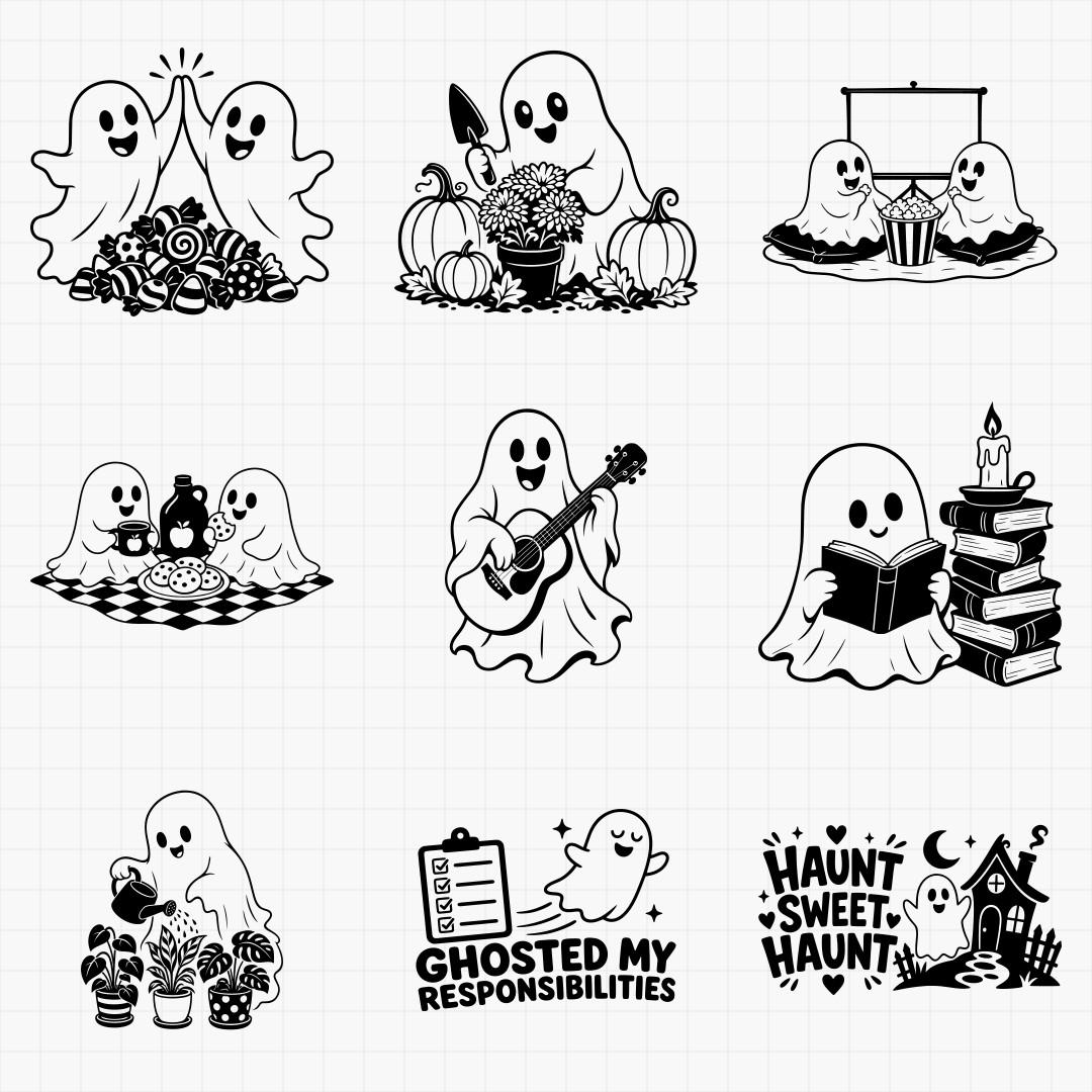 Cute Ghosts & Friendly Spooky Designs - Thumbnail 4
